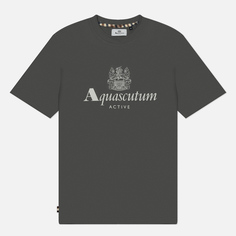 Мужская футболка Aquascutum Active Big Logo Cotton, цвет серый, размер XXL