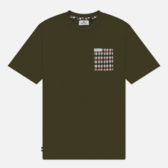 Мужская футболка Aquascutum Active Pocket Club Check, цвет оливковый, размер XL