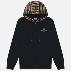 Мужская толстовка Aquascutum Active Club Check Full Zip Merino Hoodie, цвет синий, размер L