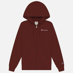 Женская толстовка Champion Small Logo Full-Zip Fleece Hoodie, цвет бордовый, размер M