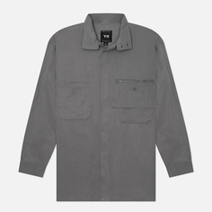 Мужская рубашка Y-3 Washed Twill Overshirt, цвет серый, размер M