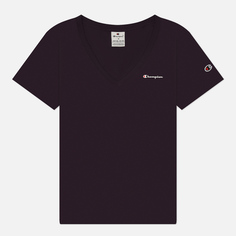 Женская футболка Champion Small Logo V-Neck, цвет фиолетовый, размер XS