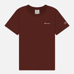 Женская футболка Champion Small Logo Crew Neck, цвет бордовый, размер XS