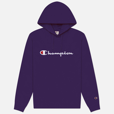 Мужская толстовка Champion Big Logo Fleece Hoodie, цвет фиолетовый, размер XXL