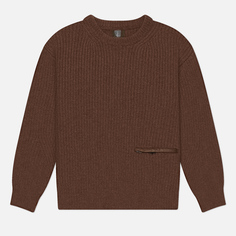 Мужской свитер UNAFFECTED Oversized Crew Neck Knit, цвет коричневый, размер M