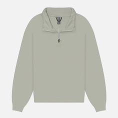 Мужская толстовка UNAFFECTED Stand Collar Half Zip, цвет зелёный, размер L