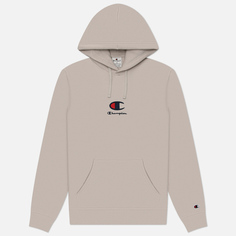 Мужская толстовка Champion Big C Logo Fleece Hoodie, цвет бежевый, размер S