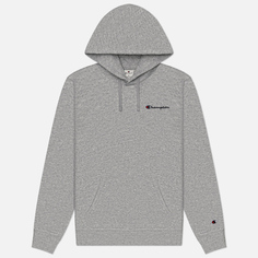 Мужская толстовка Champion Small Logo Fleece Hoodie, цвет серый, размер XXL