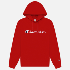 Мужская толстовка Champion Big Logo Fleece Hoodie, цвет красный, размер M