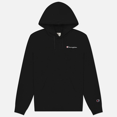 Мужская толстовка Champion Small Logo Fleece Hoodie, цвет чёрный, размер XL