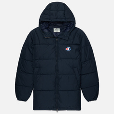 Мужской пуховик Champion C Logo Maxlite Hooded, цвет синий, размер S