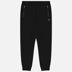 Мужские брюки Champion C Logo Fleece Slim Fit Rib Cuff, цвет чёрный, размер S