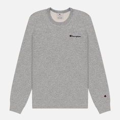 Мужская толстовка Champion Small Logo Fleece Crew Neck, цвет серый, размер XL