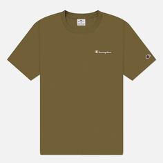 Мужская футболка Champion Small Logo Crew Neck, цвет зелёный, размер S