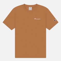 Мужская футболка Champion Small Logo Crew Neck, цвет коричневый, размер XXL
