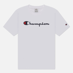 Мужская футболка Champion Big Logo Crew Neck, цвет белый, размер XL