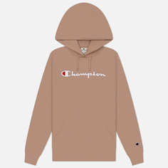 Женская толстовка Champion Big Logo Slim Fit Hoodie, цвет бежевый, размер S