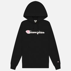 Женская толстовка Champion Light Soft Big Logo Hoodie, цвет чёрный, размер M