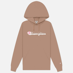 Женская толстовка Champion Light Soft Big Logo Hoodie, цвет бежевый, размер XS