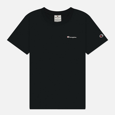 Женская футболка Champion Small Logo Crew Neck, цвет чёрный, размер S