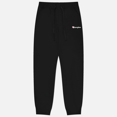 Женские брюки Champion Light Soft Small Logo Rib Cuffs, цвет чёрный, размер S