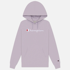 Женская толстовка Champion Big Logo Slim Fit Hoodie, цвет фиолетовый, размер XS