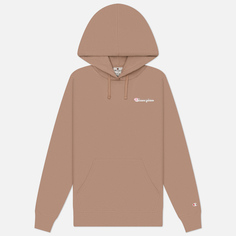 Женская толстовка Champion Light Power Small Logo Hoodie, цвет бежевый, размер L