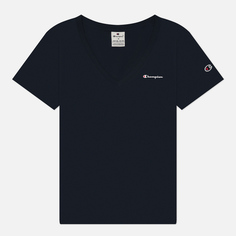 Женская футболка Champion Small Logo V-Neck, цвет синий, размер XS