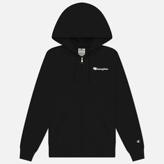 Женская толстовка Champion Light Soft Small Logo Full-Zip Hoodie, цвет чёрный, размер M