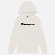 Женская толстовка Champion Big Logo Slim Fit Hoodie, цвет белый, размер L