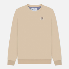 Мужская толстовка Aquascutum Active Club Check Patch Crew Neck, цвет бежевый, размер S
