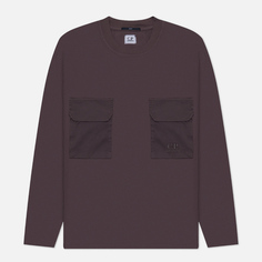 Мужской лонгслив C.P. Company Brushed Mixed Boxy, цвет коричневый, размер M
