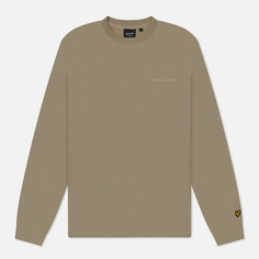 Мужская толстовка Lyle & Scott Embroidered Crew Neck, цвет бежевый, размер S