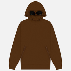 Мужская толстовка C.P. Company Diagonal Raised Fleece Goggle Hooded, цвет коричневый, размер XL