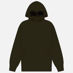 Мужская толстовка C.P. Company Diagonal Raised Fleece Goggle Hooded, цвет оливковый, размер S