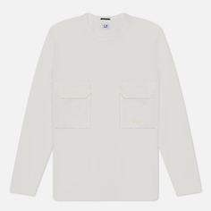 Мужской лонгслив C.P. Company Brushed Mixed Boxy, цвет белый, размер XL