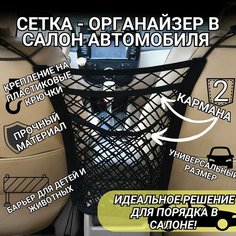 Органайзер автомобильный, сетка в салон для автомобиля, карман в салон машины ForAver, черный