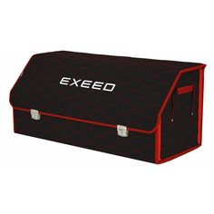 Органайзер-саквояж "Союз Премиум" в багажник Exeed (Эксид), размер XXL. Цвет: черный с красной прострочкой Соты. A&P Групп