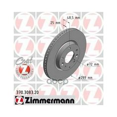 Диск Торм. перед. вент. [299X25] Coat Z Mazda 6 (Gh) 07-13 Zimmermann арт. 370.3083.20