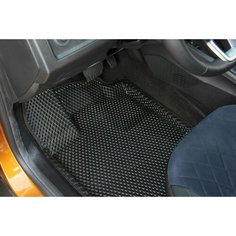Автомобильные коврики EVA 3D Chery Tiggo 7 Pro 2020-н. в. черные, с рисунком ромб Seintex 98864