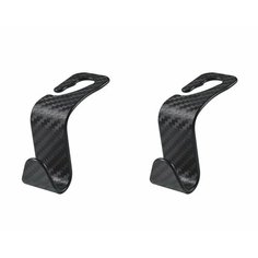 Крючок автомобильный - 2 шт. Карбон / держатель для пакетов / вешалка на подголовник для авто Нет бренда