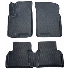 Автомобильные коврики ЕВА / EVA для Chevrolet Lacetti 2004-2013 / Шевроле Лачетти / 3D 3д / с бортами / черный-черный Gallex