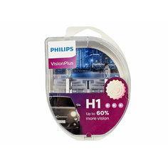 Лампа 12Vx55W H1 PHILIPS VISION PLUS +60% комплект