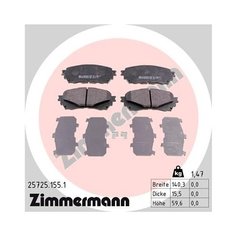 Дисковые тормозные колодки передние Zimmermann 25725.155.1 для Land Rover Range Rover, Mazda 6 (1 шт.)