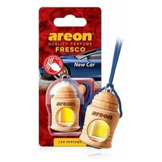 Освежитель воздуха "AREON" FRESCO New car/Новая машина, подвесной, бутылочка (дерево) 704-051-326