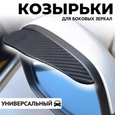 Козырек на зеркало заднего вида черный 2 шт Нет бренда