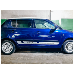 Наклейки акцентные полосы на борт Skoda Fabia (Шкода Фабия) белые Нет бренда