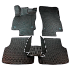 ЕВА коврики для Skoda Octavia A7 (2013-2020) 3 пок. / Шкода Октавия А7 / Черные соты / Темно-серый кант / Комплект 5 шт. Evaformat