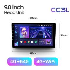Магнитола Teyes CC3L 4/64 Универсальная 4G 9 Дюймов головное устройство мультимедиа ( без переходной рамки )