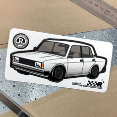 Наклейка машинка Жигули 2105 (белый сток) / Resource Stickers